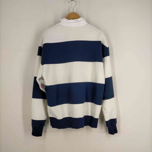 スパオ SPAO ボーダー柄 スウェットラガーシャツ メンズ JPN:M