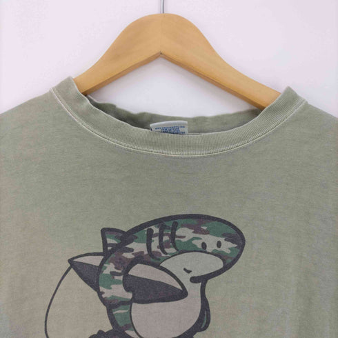 クレイジーシャツ CRAZY SHIRTS 90-00S ハワイアS シャーク キャラクター プリント 製品染 S/S Tシャツ メンズ import:S