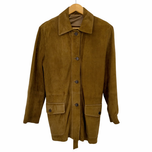 ポリーニ Pollini 80-90s スウェードステンカラーコート レディース