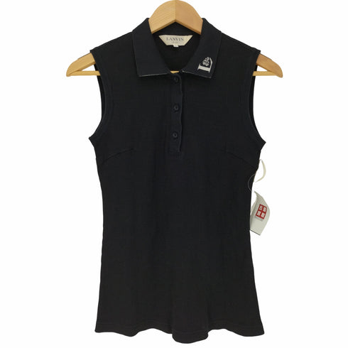 ランバンゴルフ LANVIN GOLF 襟ロゴ ノースリーブ ポロシャツ レディース import:M