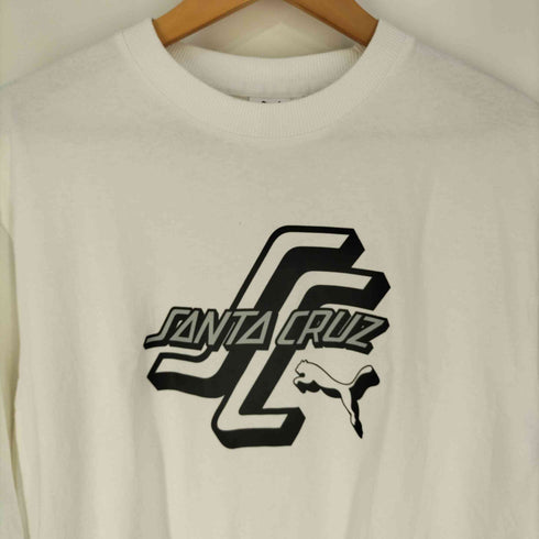プーマ PUMA ロゴプリント クルーネックカットソー 長袖Tシャツ メンズ import:M