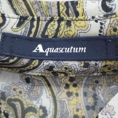 アクアスキュータム AQUASCUTUM ペイズリー柄 レギュラーカラー フロントタック L/S シャツ ペイズリー柄 フレア スカート セットアップ レディース