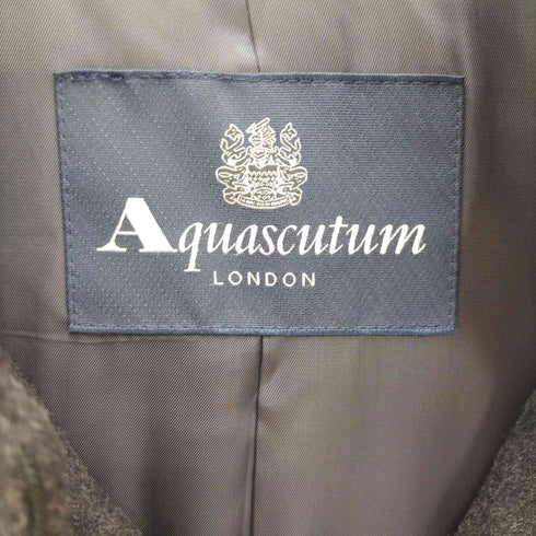 アクアスキュータム AQUASCUTUM カシミヤ100% 比翼 ステンカラー コート レディース