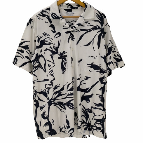 ザラ ZARA REGULAR FIT 総柄 半袖開襟シャツ メンズ import:XL
