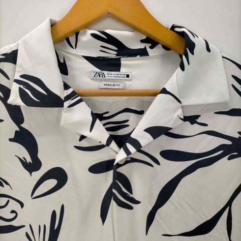 ザラ ZARA REGULAR FIT 総柄 半袖開襟シャツ メンズ import:XL