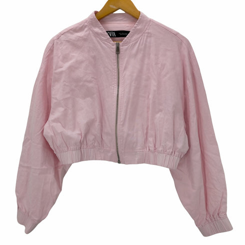 ザラ ZARA CROPPED LINEN BLEND BOMBER レディース JPN:L