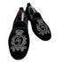 ドルチェアンドガッバーナ DOLCE&GABBANA ビジュー装飾ベロアローファー オペラシューズ メンズ UK:8.5