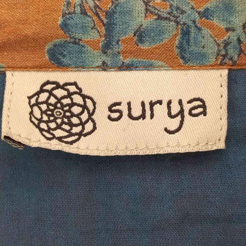 スーリヤ surya インド綿 総柄 ノースリーブ シャツ ワンピース レディース EUR:44