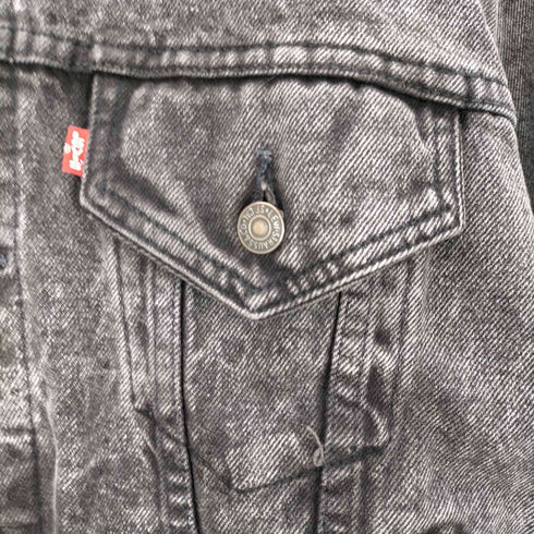 リーバイス Levis 80s USA製 刻印725 アシッドウォッシュ ブラックデニムジャケット メンズ import:S