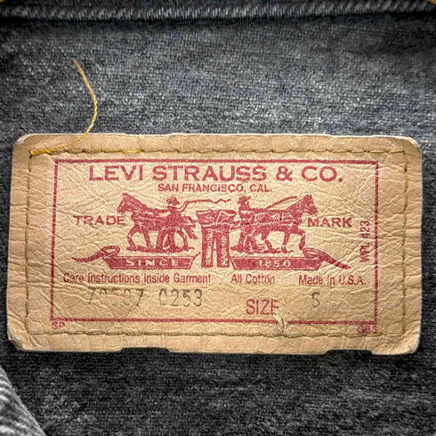 リーバイス Levis 80s USA製 刻印725 アシッドウォッシュ ブラックデニムジャケット メンズ import:S