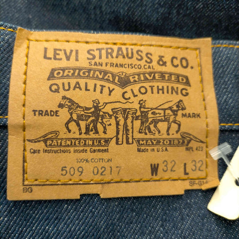 リーバイス Levis 80s 刻印575 USA製 509 オレンジタブ テーパードデニムパンツ 濃紺 デッドストック メンズ W32 L32