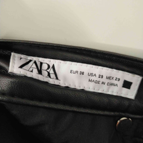 ザラ ZARA フェイクレザー ブーツカットパンツ レディース 36
