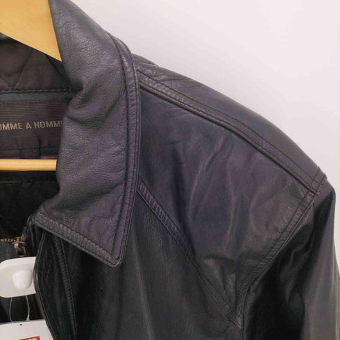 ドムアオム d'homme a homme フルジップ レザー ロング ジャケット Y2K メンズ import:M
