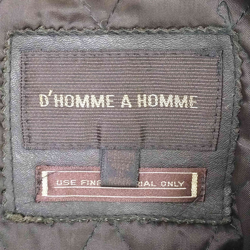 ドムアオム d'homme a homme フルジップ レザー ロング ジャケット Y2K メンズ import:M