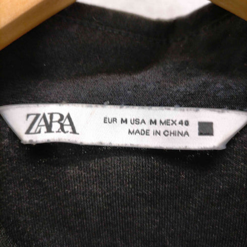ザラ ZARA フラップポケット シアーポリエステルシャツ メンズ import:M