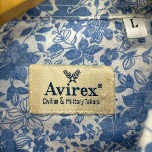アヴィレックス AVIREX 00S ボタニカル柄 ラウンドカラー長袖シャツ メンズ import:L