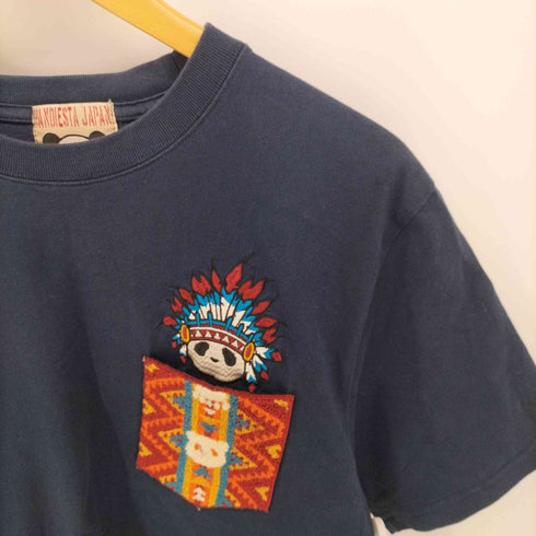 パンディエスタジャパン PANDIESTA JAPAN サガラ刺繍 バックプリント パンダ Tシャツ メンズ JPN:M