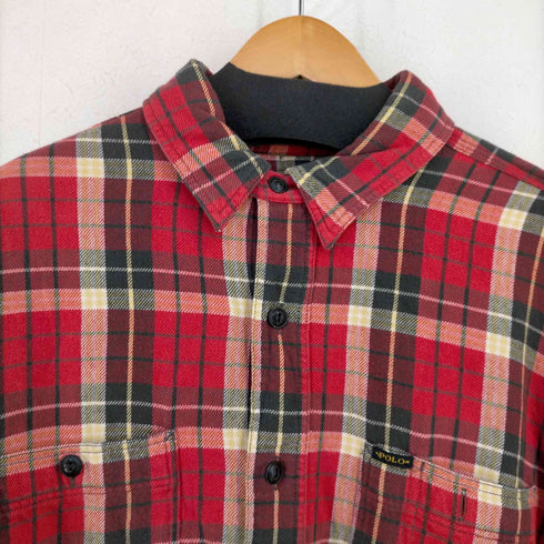 ポロカントリーラルフローレン POLO COUNTRY RALPH LAUREN 復刻 チェック ヘビーネルシャツ メンズ import:XL
