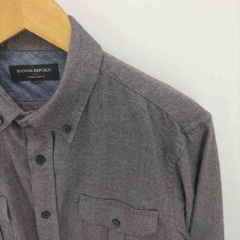 バナナリパブリック BANANA REPUBLIC SLIM FIT ヘリンボーン L/S BD ベーシック シャツ メンズ
