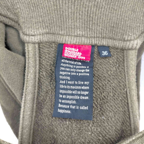 ダブルスタンダードクロージング DOUBLE STANDARD CLOTHING フーディスウェットサロペット レディース 36