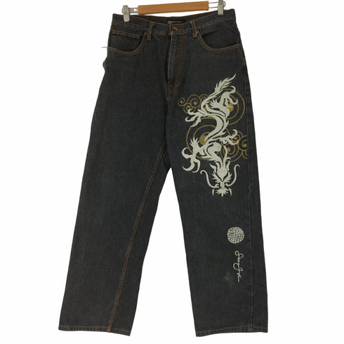 ショーン ジョン Sean john 00S ドラゴン刺繍デニムワイドパンツ メンズ 32