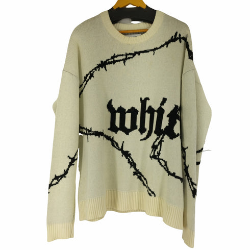 ホワイトランド WHITELAND 総柄クルーネックニット メンズ import:M