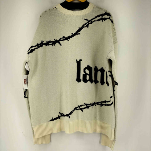 ホワイトランド WHITELAND 総柄クルーネックニット メンズ import:M