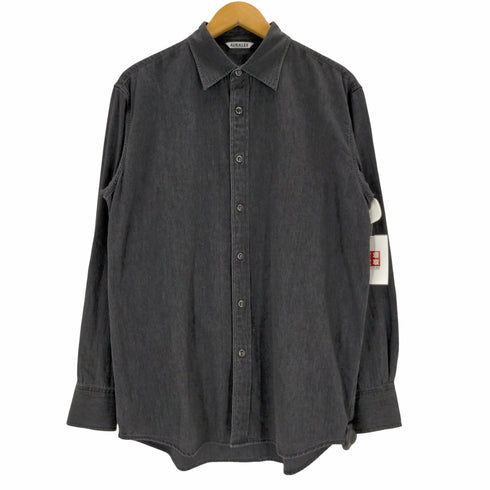 オーラリー AURALEE SELVEDGE SUPER LIGHT DENIM SHIRT WASHED BLACK メンズ 3