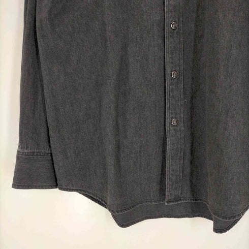 オーラリー AURALEE SELVEDGE SUPER LIGHT DENIM SHIRT WASHED BLACK メンズ 3