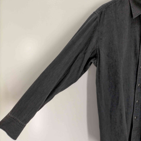 オーラリー AURALEE SELVEDGE SUPER LIGHT DENIM SHIRT WASHED BLACK メンズ 3