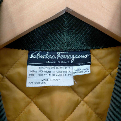 サルヴァトーレフェラガモ Salvatore Ferragamo MADE IN ITALY 総柄 キルティング襟コーデュロイジャケット メンズ ONE SIZE