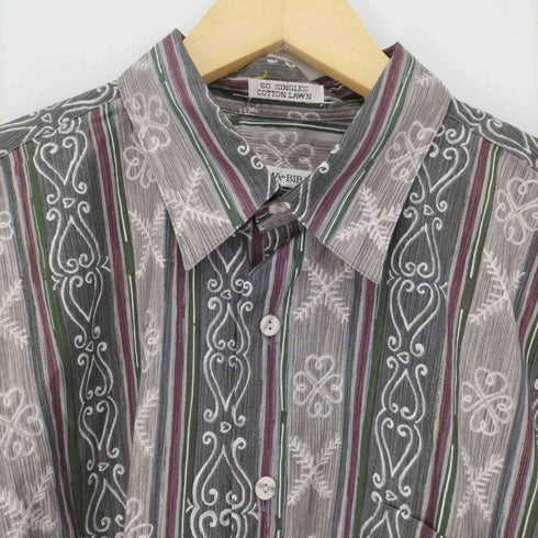 フルギ BURMA BIBAS 60 SINGLES COTTON LAWN 総柄 コットン S/S レギュラーカラー シャツ メンズ import:L