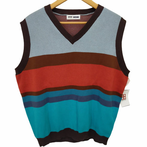 ティーモダンストリートウェア TTT_MSW Border Knit Vest メンズ M