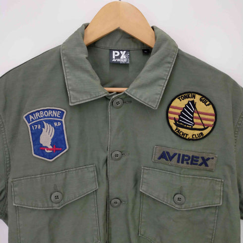 ピーエックス アヴィレックス PX AVIREX ワッペン付きミリタリーシャツ メンズ XL