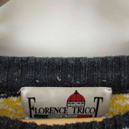 フローレンス トリコット florence tricot イタリア製クルーネック3Dニット メンズ XL