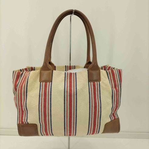 トリーバーチ TORY BURCH マルチストライプ コットントートバッグ レディース
