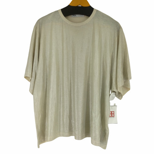 ザラ ZARA メタリックメッシュTシャツ メンズ JPN:M