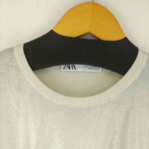 ザラ ZARA メタリックメッシュTシャツ メンズ JPN:M