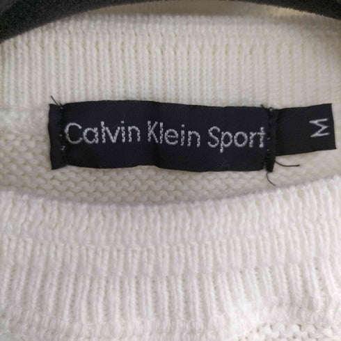 カルバンクライン CALVIN KLEIN CALVIN KLEIN SPORT 90s MADE IN USA エンボスロゴ モックネックコットンニット メンズ JPN:M