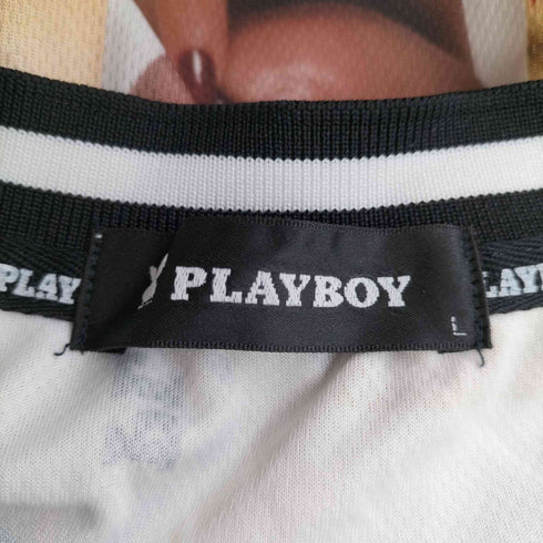プレイボーイ PLAY BOY グラフィックプリント 総柄メッシュTシャツ メンズ JPN:L