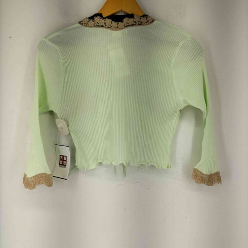 Liliana Panconeri MADE IN ITALY レース切替 コットンリブニットボレロ カーディガン レディース EUR:42