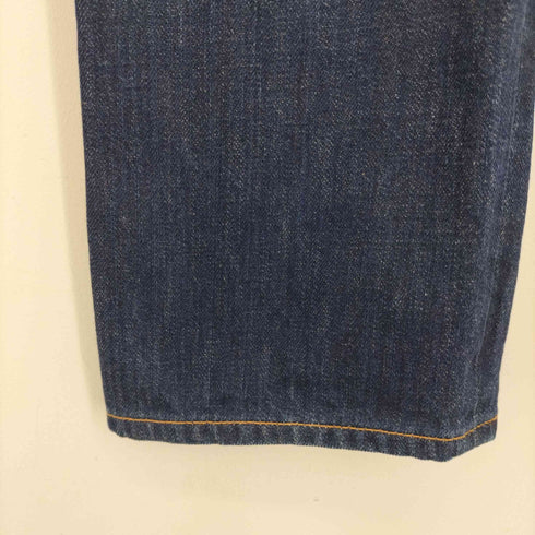 トミーヒルフィガー TOMMY HILFIGER カウレザーパッチ オフセット インディゴボタンフライ ストレートデニム メンズ 32/32