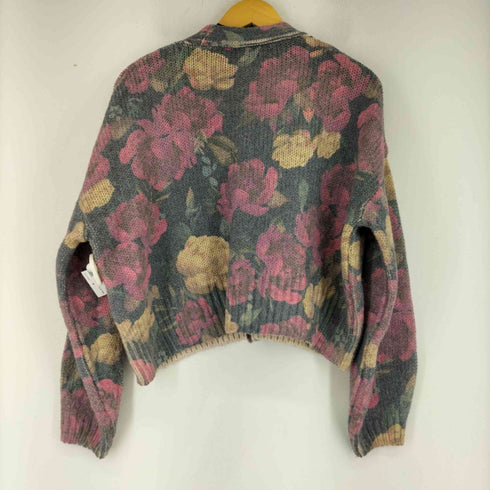 ザラ ZARA FLORAL KNIT JACQUARD CARDIGAN クロップドジャガードカーディガン レディース JPN:M