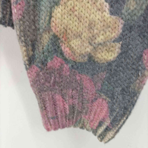 ザラ ZARA FLORAL KNIT JACQUARD CARDIGAN クロップドジャガードカーディガン レディース JPN:M