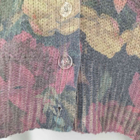 ザラ ZARA FLORAL KNIT JACQUARD CARDIGAN クロップドジャガードカーディガン レディース JPN:M