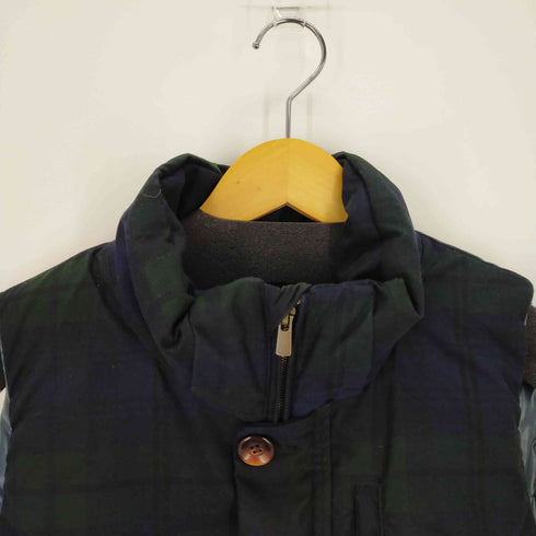 ジョンブル Johnbull グリーンチェックダウンベスト メンズ import:M