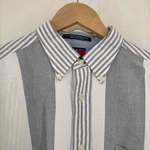 トミーヒルフィガー TOMMY HILFIGER エンブレム刺繍 ストライプ BDシャツ メンズ import:L