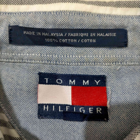 トミーヒルフィガー TOMMY HILFIGER エンブレム刺繍 ストライプ BDシャツ メンズ import:L