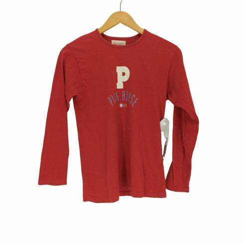 ピンクハウス PINK HOUSE P ロゴ プリント クルーネック L/S Tシャツ レディース