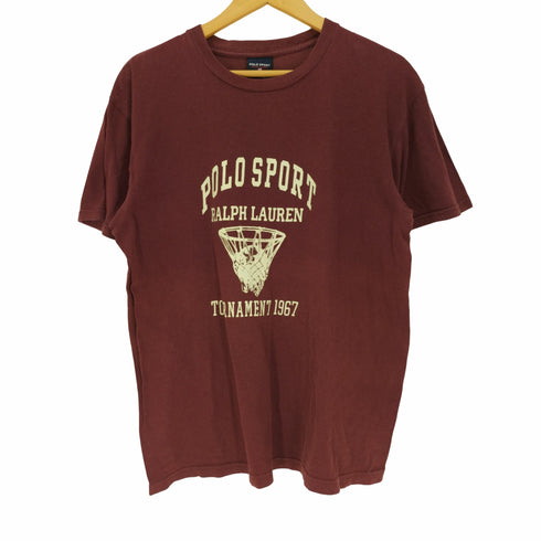 ポロスポーツラルフローレン POLO SPORT RALPH LAUREN バスケット ゴール カレッジ プリント S/S Tシャツ メンズ import:M